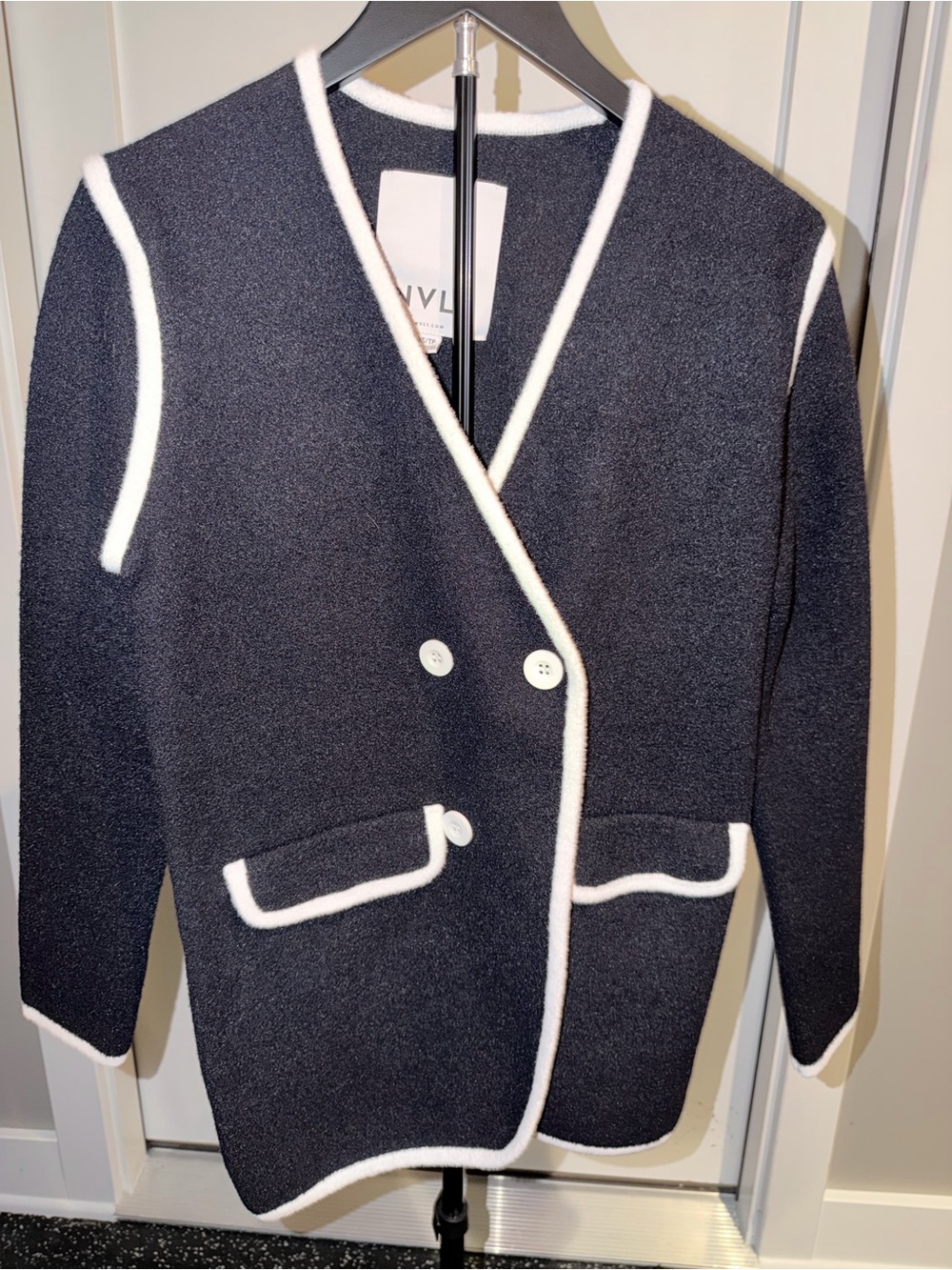 NVLT Black Jacket with White Trim